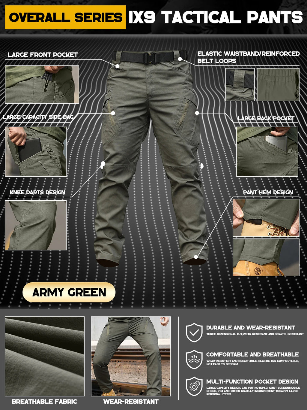Men’s IX9 Tactical Multi-Pocket Pants